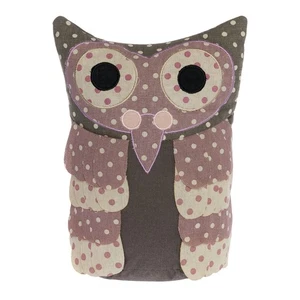 Tope de puerta BÚHO gris rosa violeta con relleno de arena Doorstop 30 cm bolsa de puerta casa de campo - Imagen 1 de 3