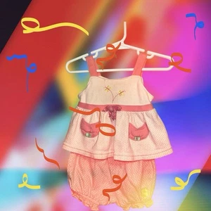 0- 6 months Girls 3 Piece Outfit Adorable Peach Color  - Picture 1 of 9