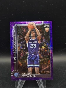 2025-26 Topps Cedric Coward Purple Glitter Foil RC Rookie /250 Memphis Grizzlies - Picture 1 of 6