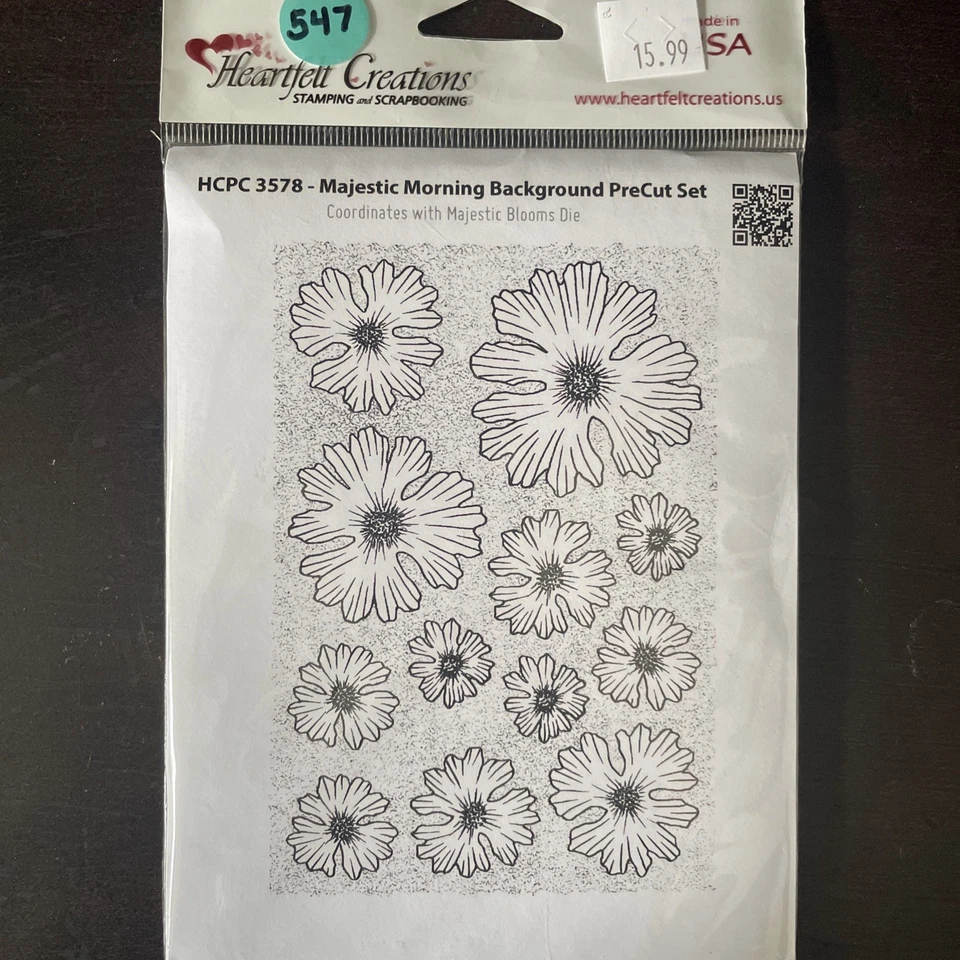 Sello de fondo de flores Heartfelt Creations HCPC3578 majestuoso mañana grande Foto 1 de 2