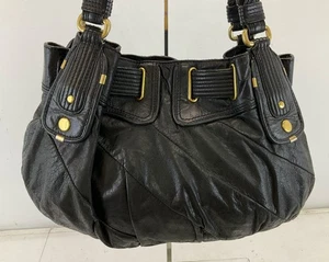 Juicy Couture Black Leather Double Handle Shoulder Bag - Picture 1 of 4