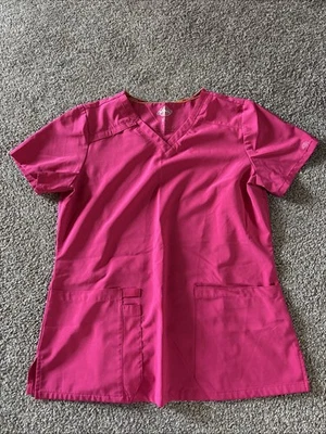 Blusa Médica Dickies Cuello en V Rosa Caliente Talla Mediana Foto 1 de 4