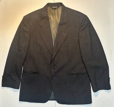 John Alexander Hartmarx Sport Blazer Jacket Men 40S Wool Black Stripes - Image 1 of 4