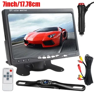 7" Monitor & Rear View Backup Camera Reverse HD Night Vision For Car Truck - Picture 1 of 18
