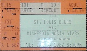 Joe Mullen Goal #1 #2 St Louis Blues Minnesota North Stars Ticket Stub 1.5.1982 - Bild 1 von 2