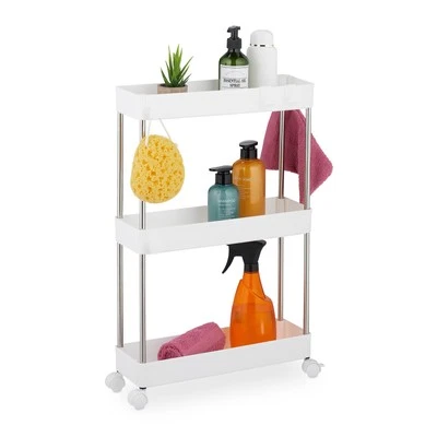 Niche Trolley Kitchen Trolley Wheeled Shelf Sliding Shelf 3 Shelves Wheels Niche Shelf - Image 1 of 4