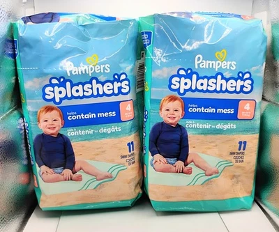 Pañales de natación Pampers Splashers 2 paquetes talla 4 (20-33 libras) Foto 1 de 3
