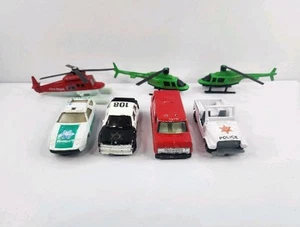 Vintage Diecast Police Car Helicopters Fire Dpt. Service Vehicles Unbranded Lot - Picture 1 of 10