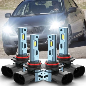 For Toyota Corolla 2009-2013 White 6000K 9005 9006 LED Combo Headlight Kit Bulbs - Picture 1 of 12