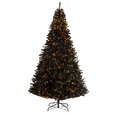 Nearly Natural 10ft. Black Artificial Christmas Tree with 950 Clear LED Lights a - Image 1 of 4