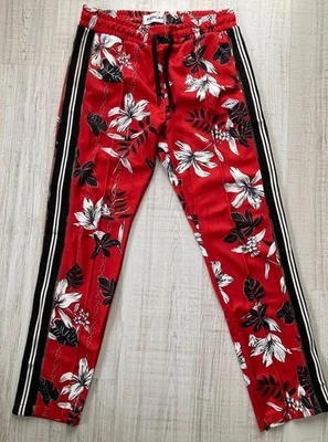 REPLAY Hose Joggpants Gr. M rot gemustert  Blumen in schwarz weiß - Bild 1 von 4
