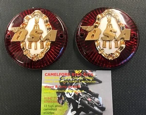 Insignias de tanque BSA con logotipo/brazos apilados. 65-8220 B31 A7 A10 etc. - Imagen 1 de 1