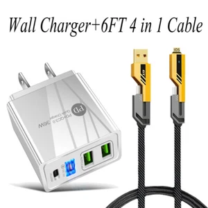 36W Fast Type C Wall Charger , 4-In-1 65W Super Fast Cable For Cell Phone iPad - Picture 1 of 29