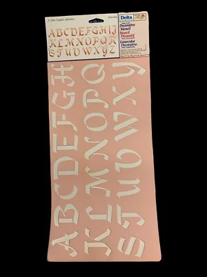 Delta 预切装饰模板魔术 8.25 英寸 X 18 英寸 2 英寸 Olde 英语字母 全新 — 第 1/2 张图片