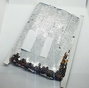 1m Plata Lentejuela Elástica Elastizada 30mm Red Recorte Costura Artesanal Disfraz - Imagen 1 de 2