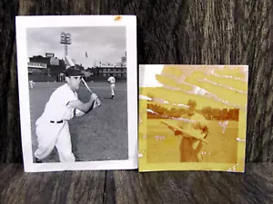 Vintage 1949 Peanut Lowrey MLB Chicago Cubs Rare 2 Photographs Post WWII Era - Picture 1 of 8