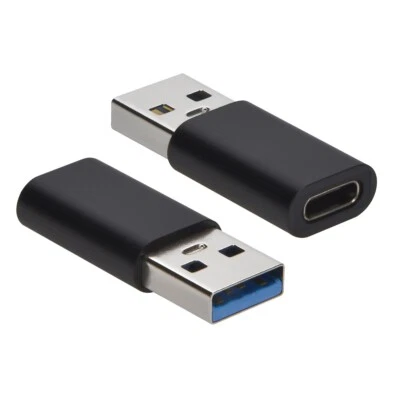 2 PACK USB C 3.1 Type C Female to USB 3.0 Type A Male Adapter (BLACK) - Image 1 of 4