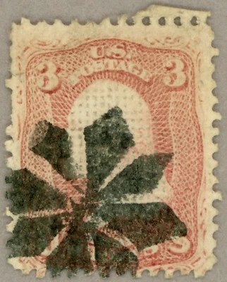 US Scott#83 var 1867 rarity C grill w/partially erased A grill, PF cert - Image 1 of 3