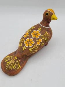 Estatuilla de pájaro pintada a mano arte popular paloma faisán mexicano cerámica vintage - Imagen 1 de 17