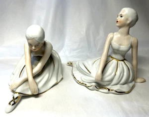 2pc Porcelain Ballerina Figurines - Sitting/Posing - Clean & Lovely - No Marks - Picture 1 of 6