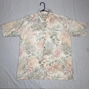 Camicia Tori Richard Adulto XXL Hawaiian Aloha floreale tutta marrone chiaro verde tenue caldo - Foto 1 di 4