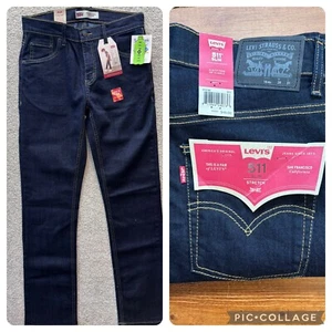 Levi's Jeans Boys Sz 18 Reg 511 Blue Performance Slim Dark Wash 29x31 NEW - Picture 1 of 13