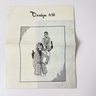 Design 658~Crochet jacket/vest patterns~size 10-12~14-16~Needlecraft~dc, tr, hdc - Image 1 of 4