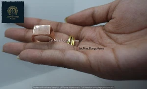 Rechteck Stab Quadrat Siegelring, Reines Kupfer Schlicht Herren Damen Unisex Schmuck - Bild 1 von 6