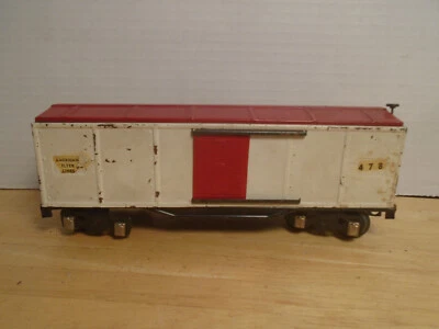 PREWAR VINTAGE AMERICAN FLYER O GAUGE #478 WHITE BOX CAR NEEDS COUPLERS - Image 1 of 4
