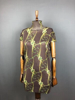 Class Roberto Cavalli Top Wool Women Size 16 Brown Patterned - Image 1 of 4