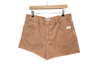 Pantalones Cortos Free People Ivy Tiro Medio Marrón Cobre Rosa Arena Denim Algodón 31 UK 16 Foto 1 de 4