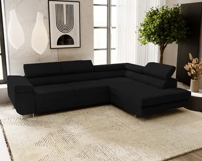 Ecksofa mit Schlaffunktion & Bettkasten- Federkern & Verstellbare Kopfstützen - Bild 1 von 4