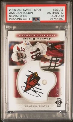 2005 Upper Deck Sweet Spot Anquan Boldin Helmet Auto PSA Authentic 10 - Image 1 of 2