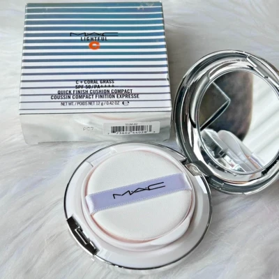 New MAC Lightful C + Coral Grass SPF 50 Cushion Compact~Light~12 g/0.42 oz~Rare - Image 1 of 4