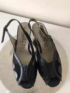 Zodiaco Navy Sling Back Peep Toe Ladies Shoes Euro Size 36 (UK size approx 3.5) - Picture 1 of 5
