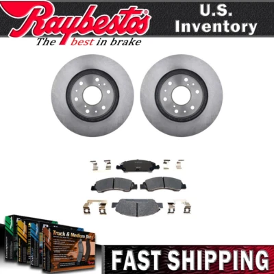 Front Brake Rotors Ceramic Brake Pads w/ Hardware Fits 2005-2007 GMC Sierra 1500 - Image 1 of 4