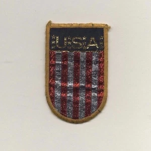 Brand New USA American Flag Patch - Blue with Red, Silver, Gold Metallic thread - Picture 1 of 2
