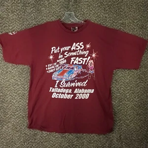 Nike Team I Survived Talladega Oct. 2000 Put Your Ass In Something Fast Large - Picture 1 of 11