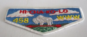 Parche con solapa Boy Scout BSA Lodge 458 HI-CHA-KO-LO WWW - Imagen 1 de 2