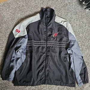 NFL Arizona Cardinals Size XL Black/White Full Zip Embroidered Windbreaker SI - Picture 1 of 12