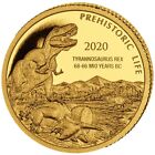 Złota moneta T-Rex Prehistoric Life (1.) 2020 - Kongo - 0,5 gr PP