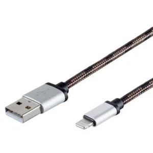 8-Pin Ladekabel für Iphone ab 2012 auf USB Typ A USB-A Stecker Nylon braun 90cm - Bild 1 von 1