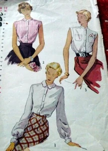*LOVELY VTG 1950s BLOUSE Sewing Pattern 18/36 - Picture 1 of 1