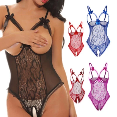 Women's Sexy-Lingerie Babydoll Sleepwear Underwear Lace Dress G-String Nightwear - Image 1 of 4