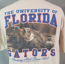 Florida Gators shirt men's large beige short sleeve cotton bass fishing