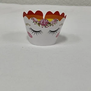 24 Double Sided Unicorn Cupcake Wrapper Rounds Decorate Reversible Rainbow - Picture 1 of 6