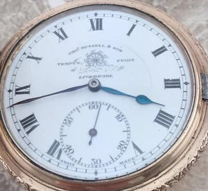 Reloj Bolsillo Escocés Cachemira Wallneuk 10 Jewel Hunter Oro 14k 1935 y Caja - Imagen 1 de 20