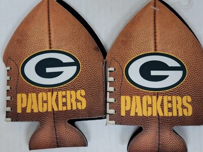 NFL Green Bay Packers - FOOTBALL - Can Cooler, Coozie, Koozie, NEW (Set of 2) - Image 1 of 2