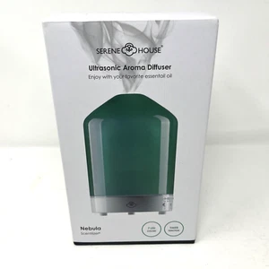 Serene House Ultrasonic Aroma Diffuser Nebula Glass Globe Green Opened box - Picture 1 of 5