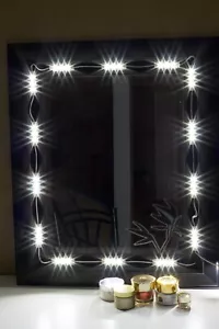 Spiegel LED Licht für Kosmetik Make-up Waschtisch Spiegel beleuchtet weiß mit Power 10 Fuß - Bild 1 von 8